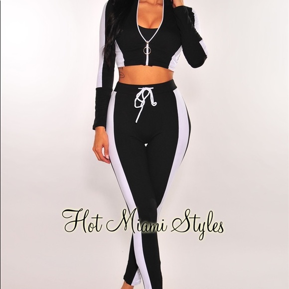 💕😍❤️MAKE AN OFFER! BLACK/WHITE TRACKSUIT❤️😍💕 - Picture 2 of 3